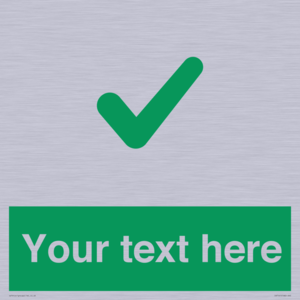 Custom green background, green tick sign